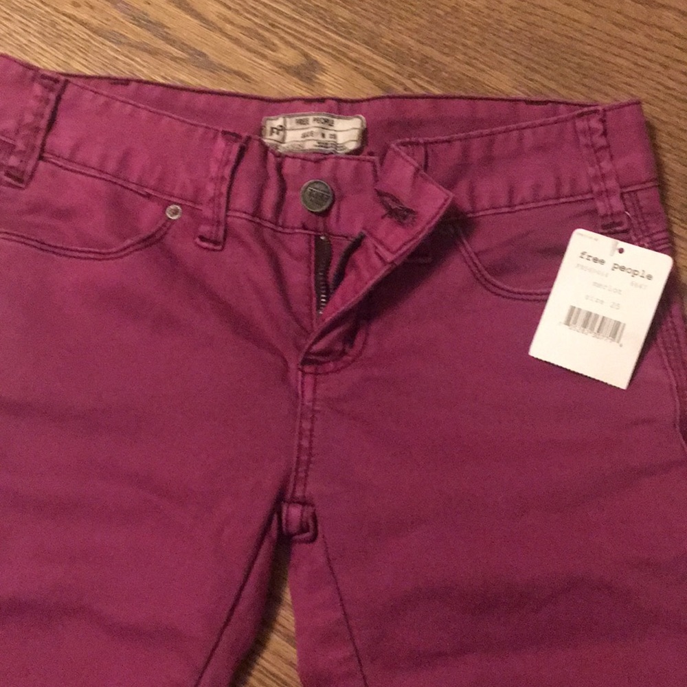 Free people NWT skinny jeans merlot color